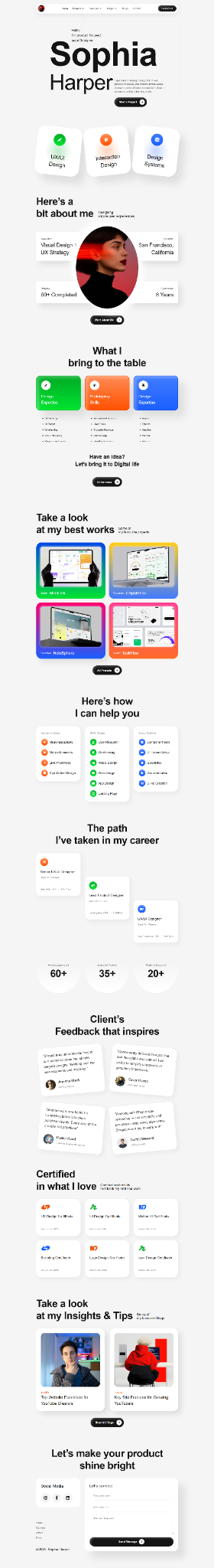 Minimal Portfolio Concept long website mockup